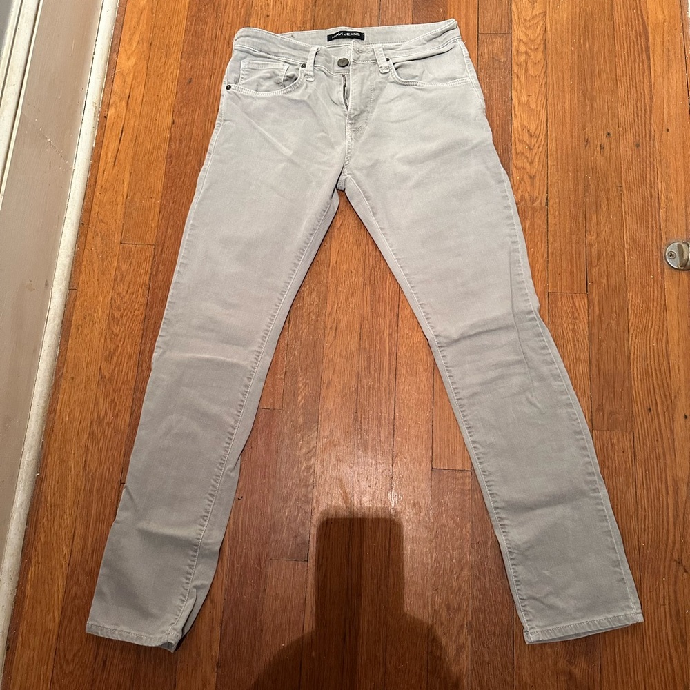 Mavi Light Gray Denim with Brown Accent